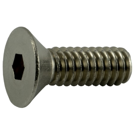 Midwest Fastener 1/4"-20 Socket Head Cap Screw, Flat, Plain 18-8 Stainless Steel, 3/4 in Length, 10 PK 72102